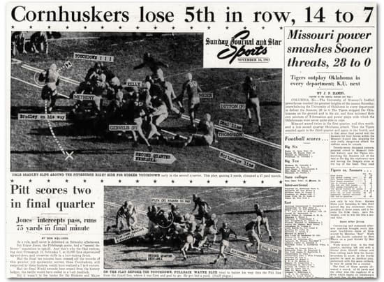 1941 Nebraska-Pittsburgh sports cover